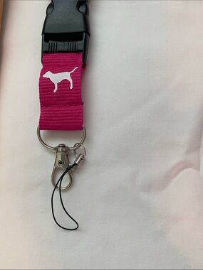 🦩PINK lanyard Victoria's Secret Hot Pink "LOVE PINK" with Dog Logo🦩